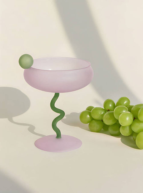 "Lollipop" Fun & Colourful Coupe Glass - Purple