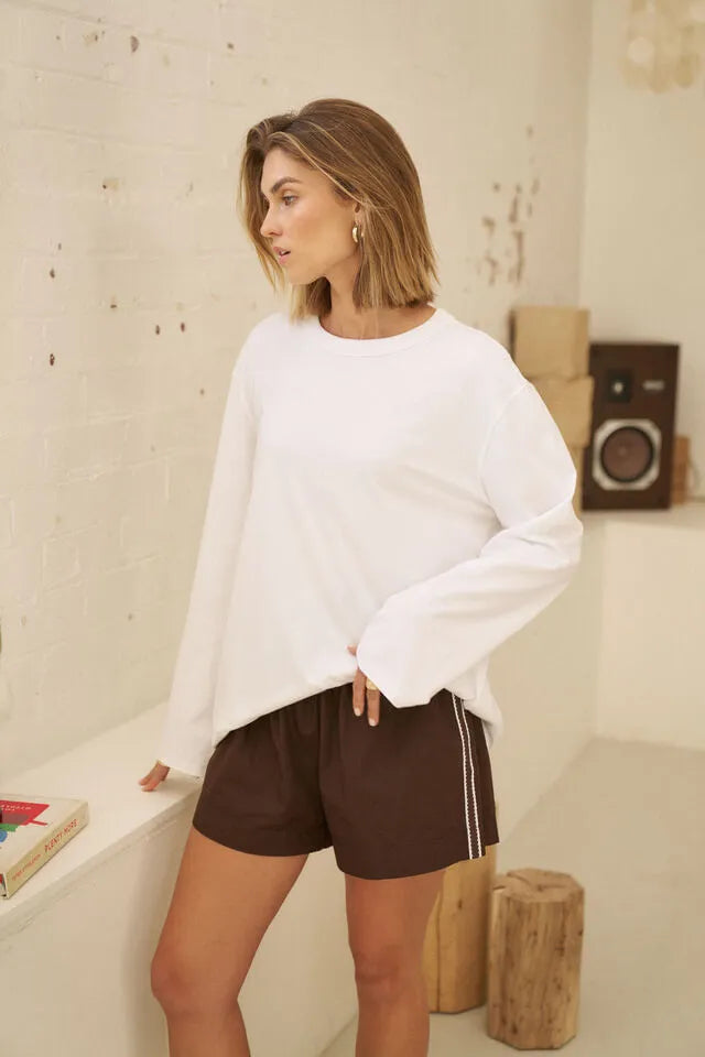 Mila Short | Choc Side Stripe