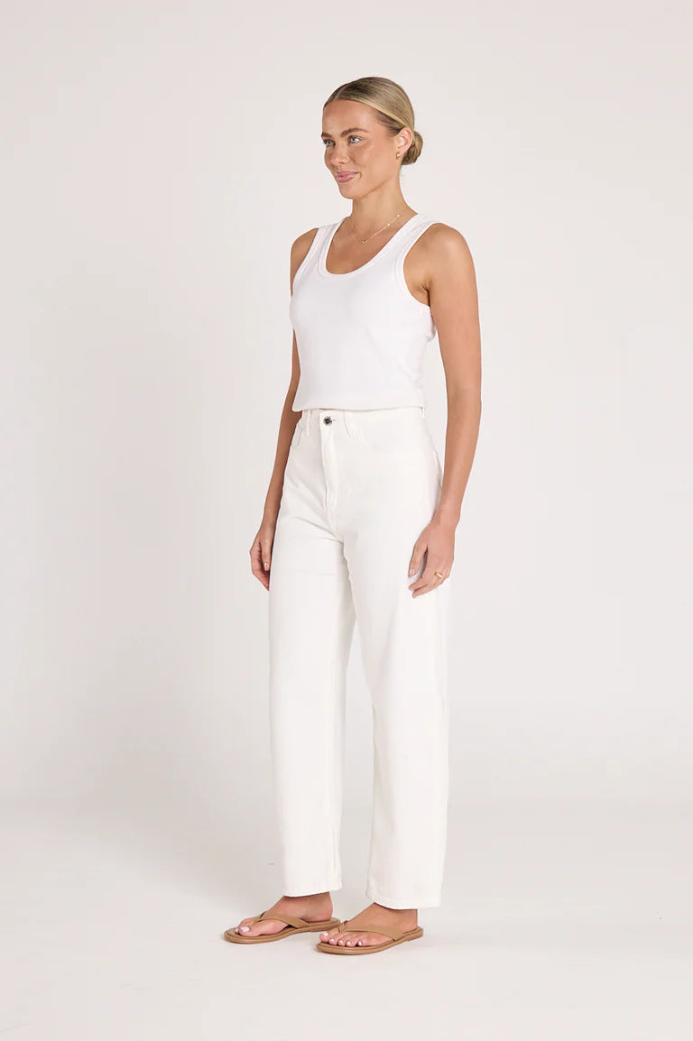 Lola Barrel Jean | White {Coming Soon}