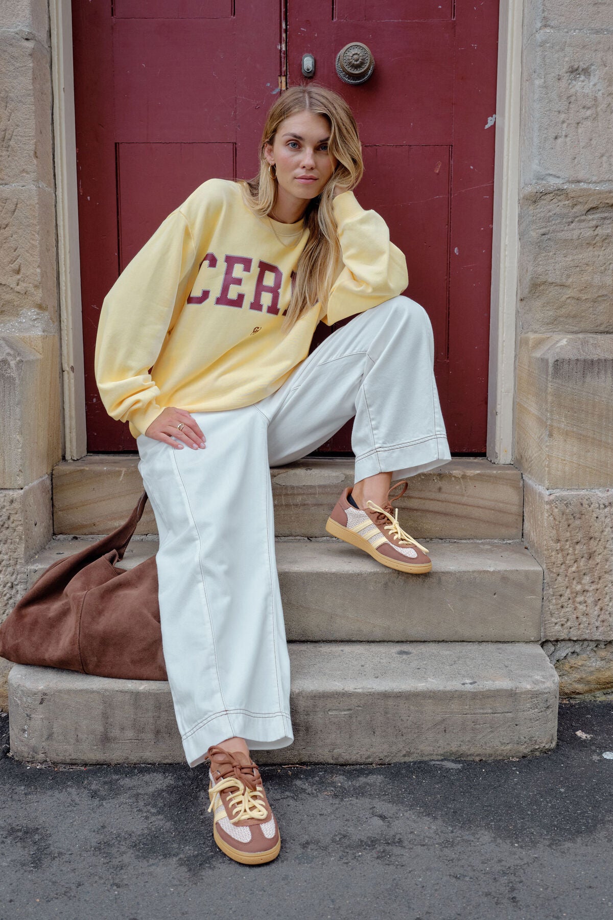 Isla Oversized Slouchy Crew | Butter & Burgundy