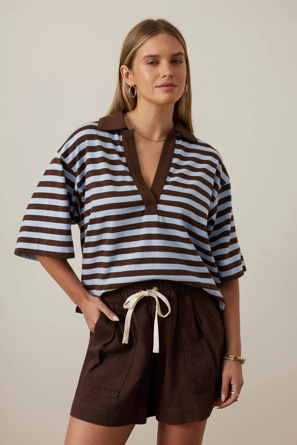 Arlie Short Sleeve Rugby | Choc & Chalk