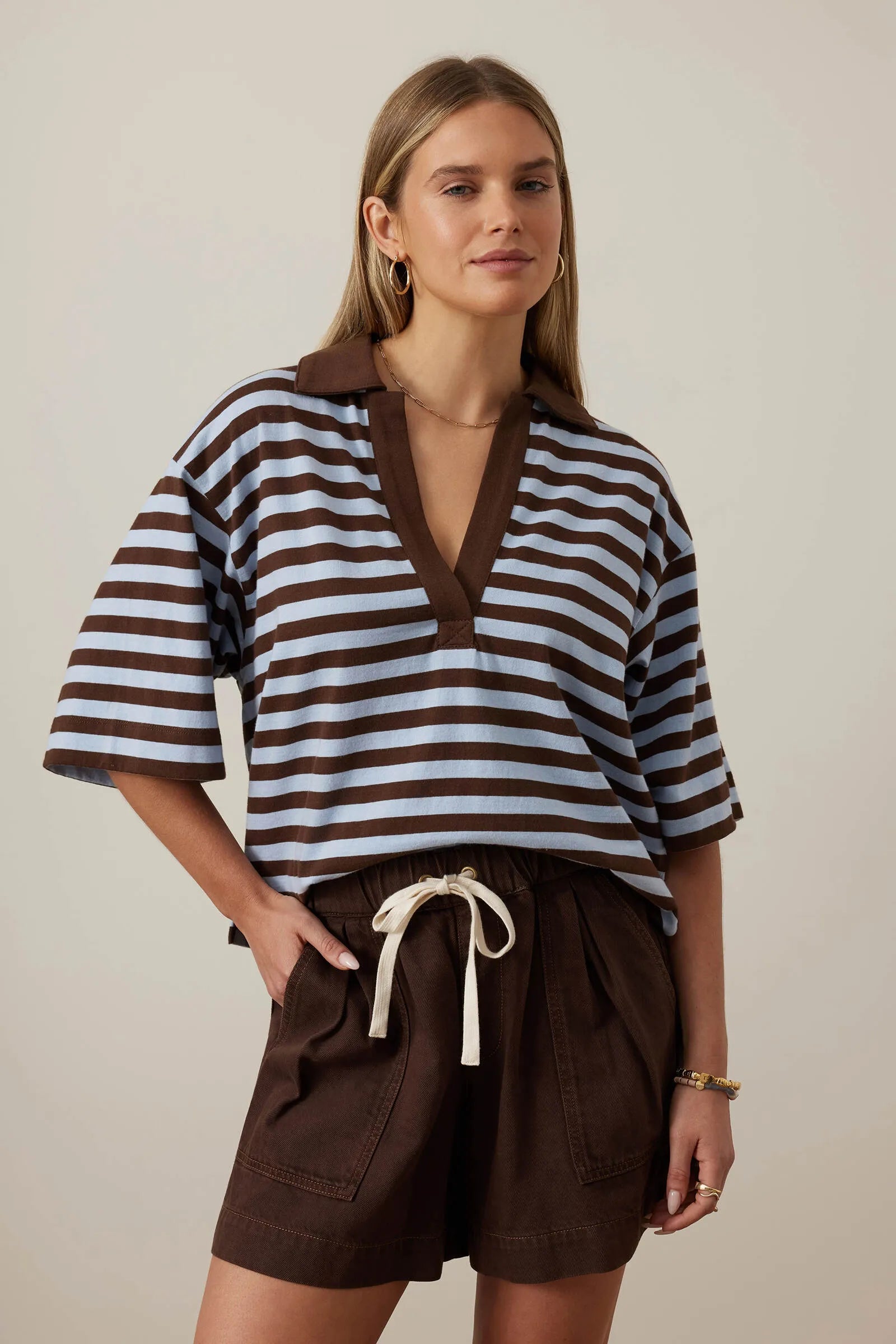 Arlie Short Sleeve Rugby | Choc & Chalk