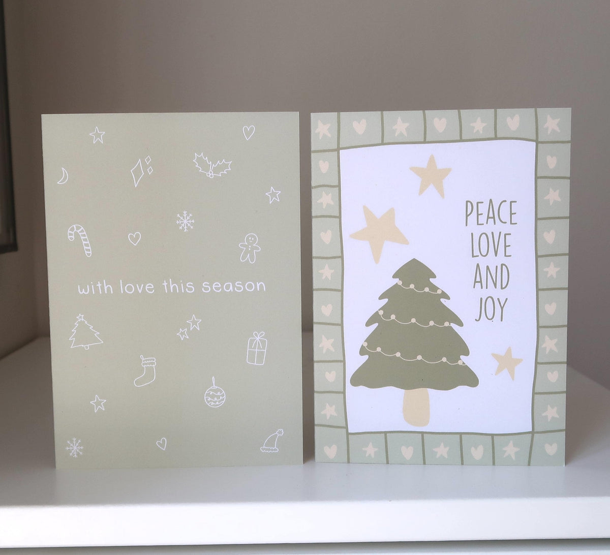 Peace Love and Joy Green | Christmas Card