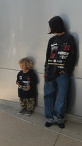 KIDS Signature Moto Tee | Black Acid Wash
