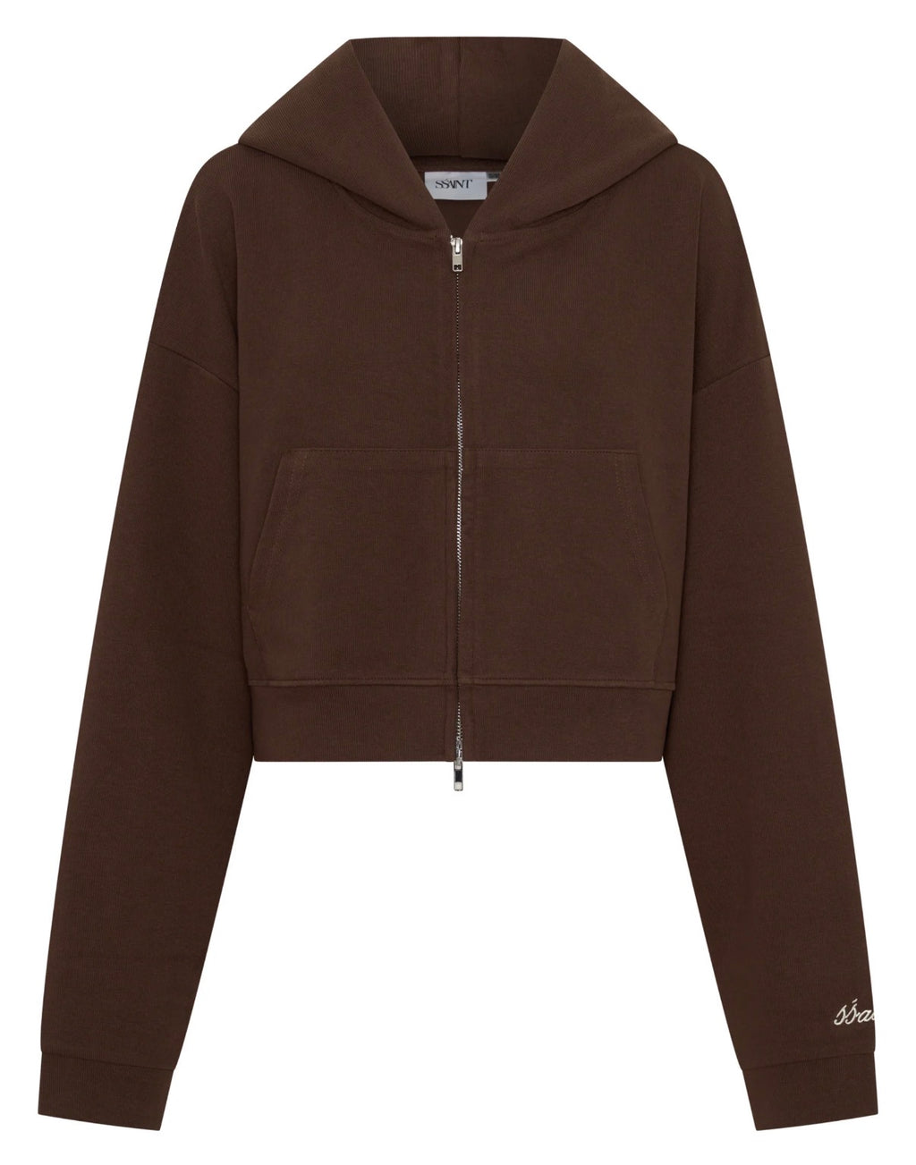SSÀINT Cropped Hoodie | Blue & Brown