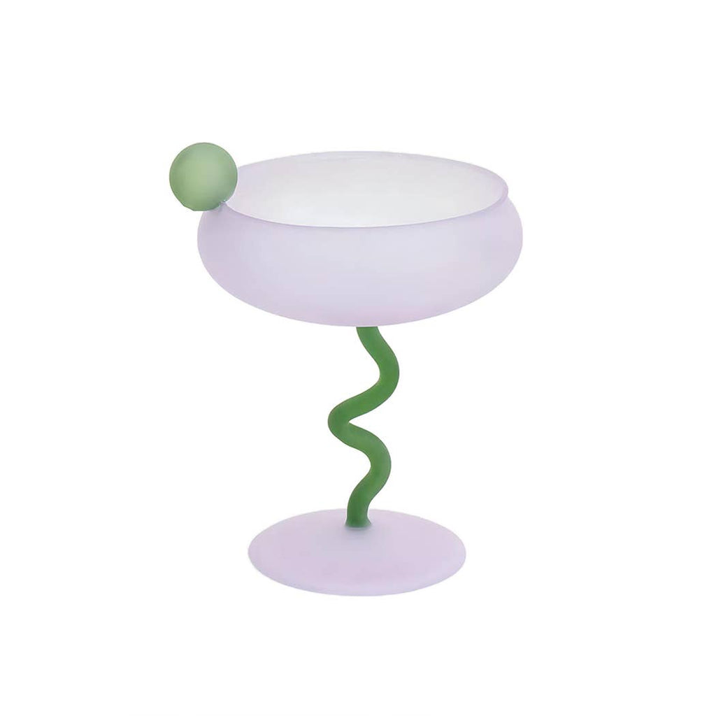 "Lollipop" Fun & Colourful Coupe Glass - Purple