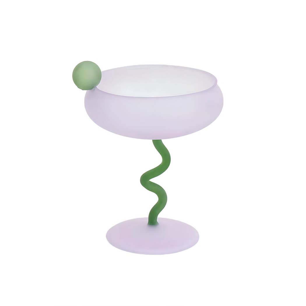 "Lollipop" Fun & Colourful Coupe Glass - Purple