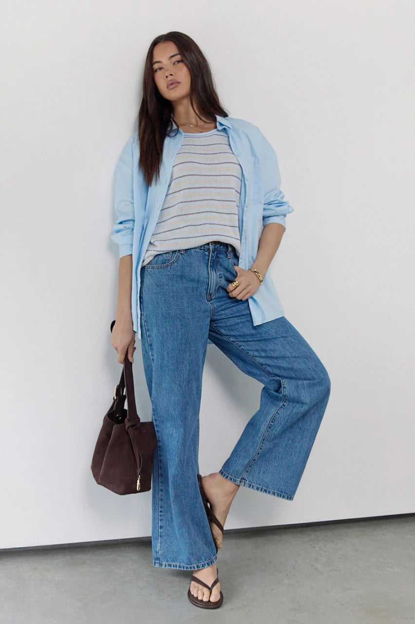 Stevie Wide Leg Jean | Deep Blue