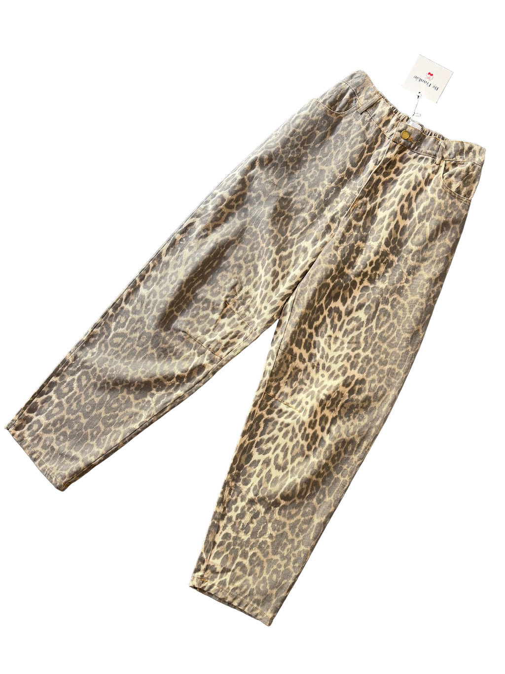 Leopard Barrel Jean