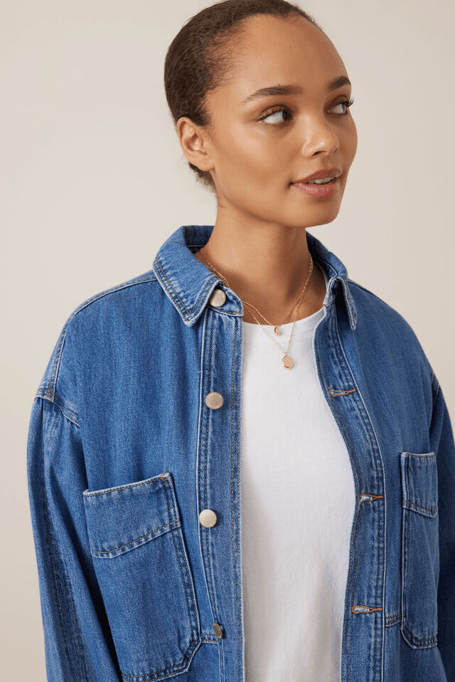 Bobbi Side Pocket Denim Shacket | Indigo