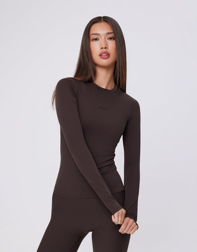 Air Sculpt Long Sleeve Top | Espresso