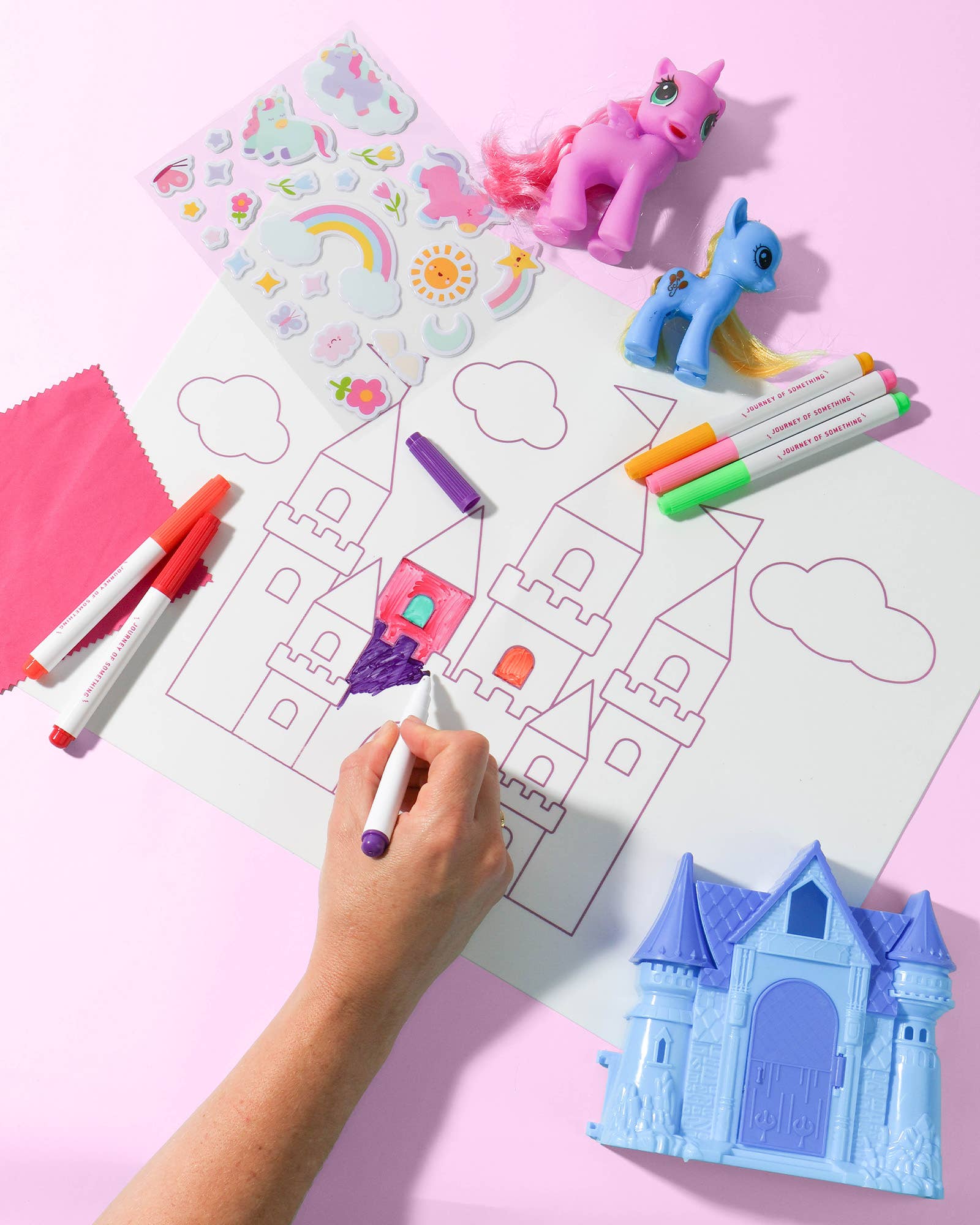 Wipeable Silicone Colouring Mat | Unicorn Castle