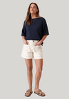 Esther Denim Patch Pocket Short | Eggshell