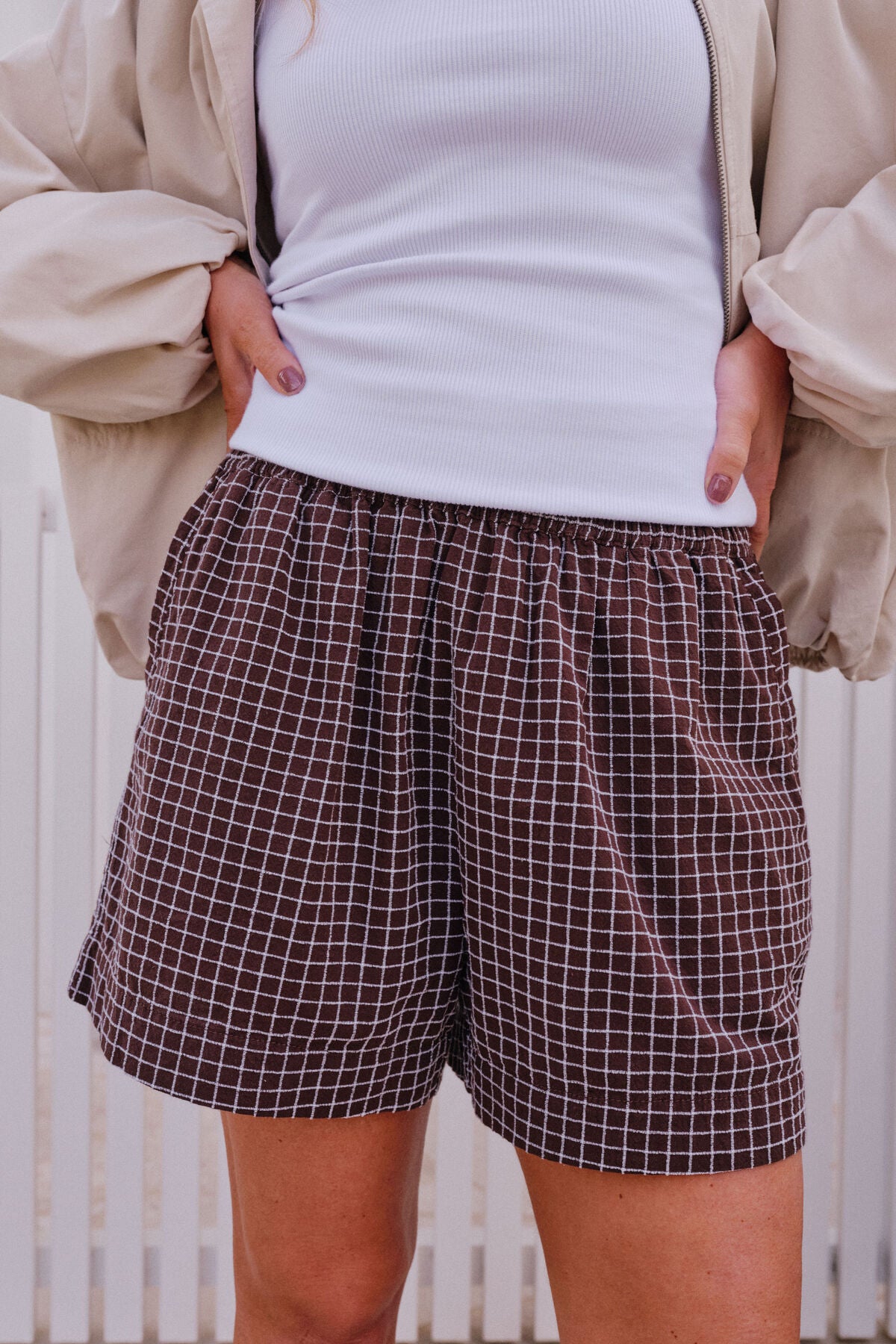 Mila Short | Textured Choc Check