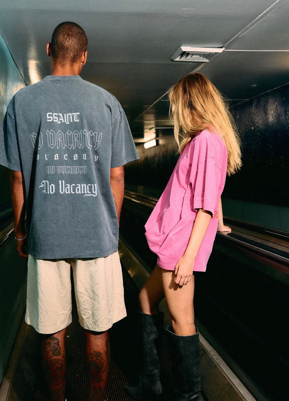 No Vacancy Tee | Charcoal Acid Wash
