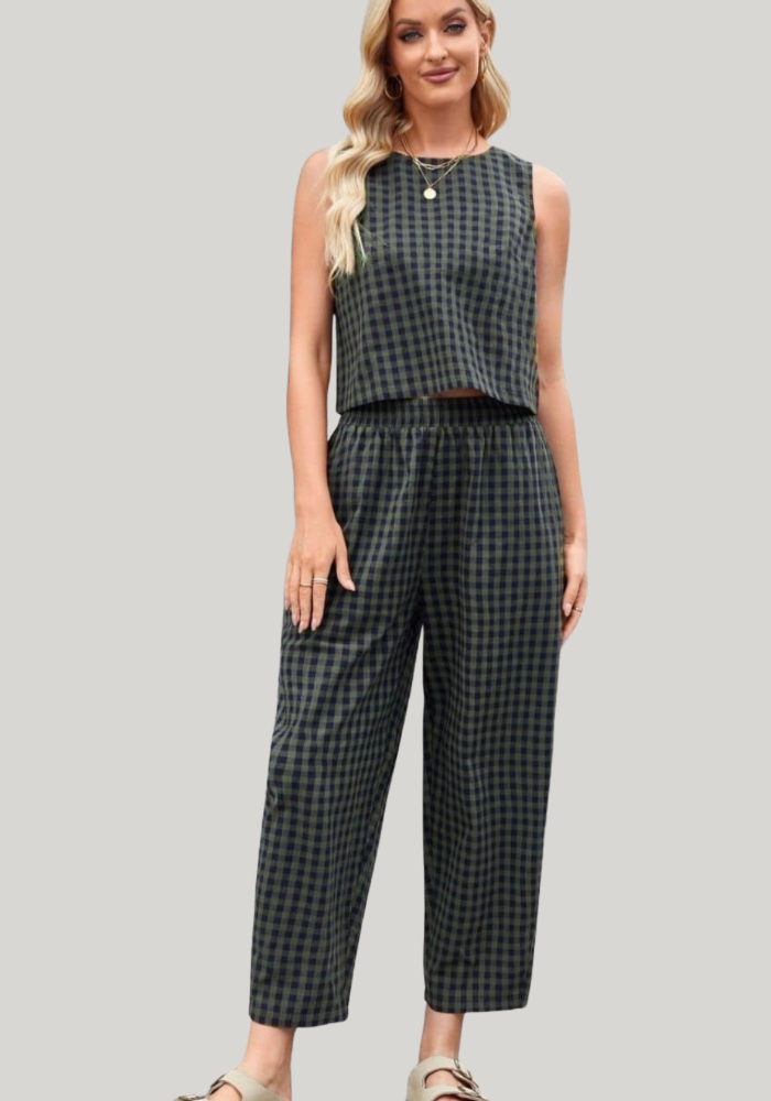 Green Gingham Set