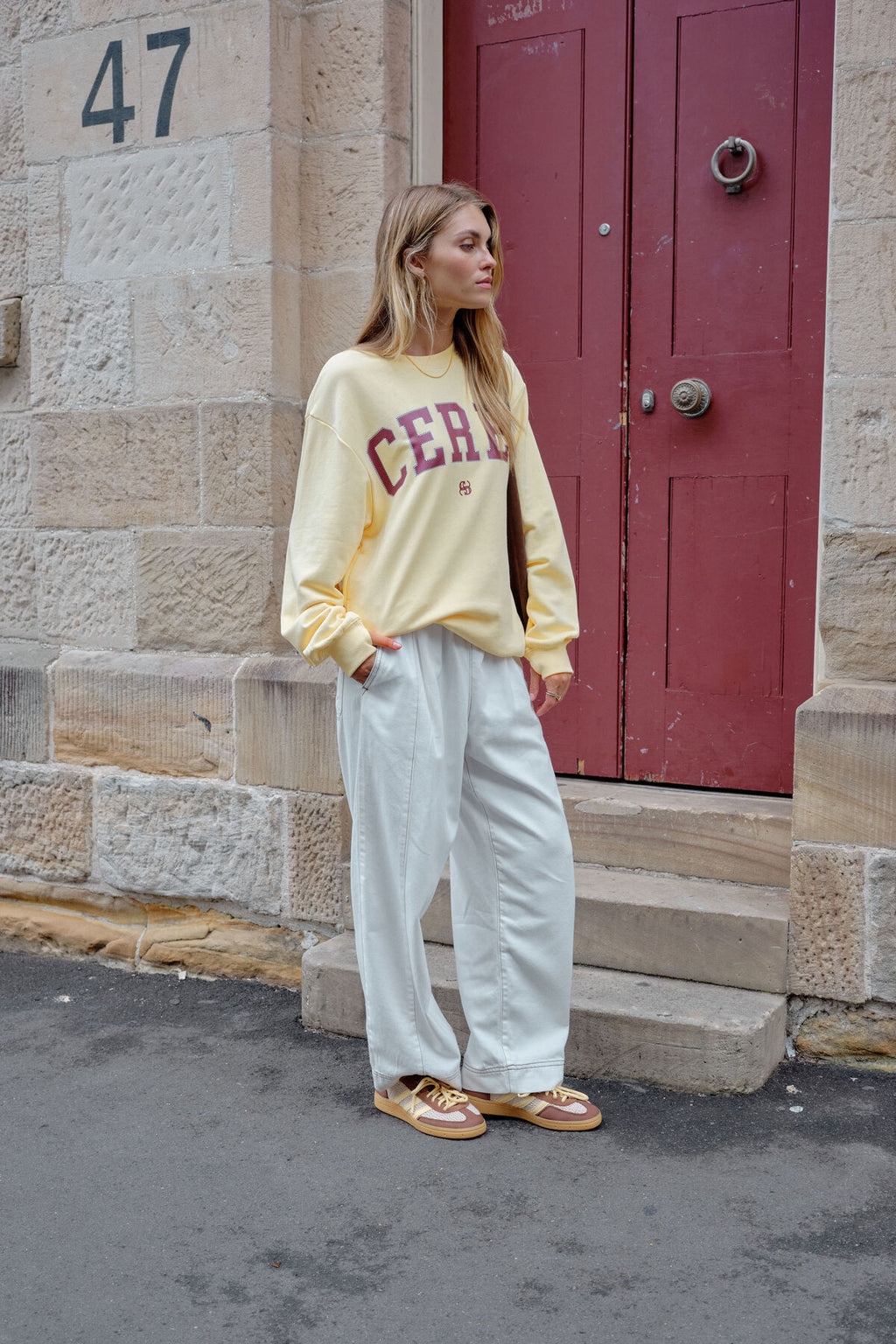 Isla Oversized Slouchy Crew | Butter & Burgundy
