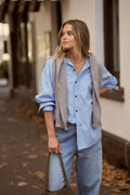 Peta Oversized Shirt | Sky Blue