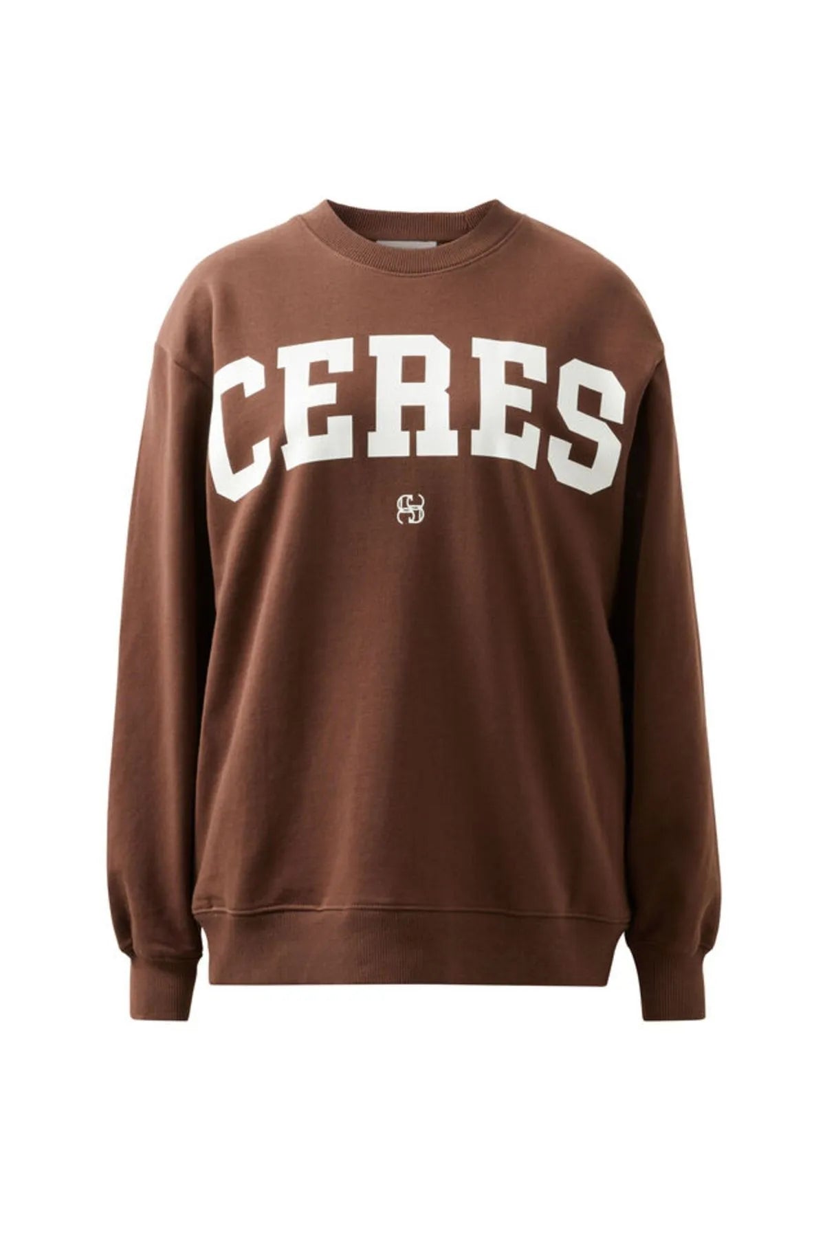 Isla Oversized Slouchy Crew | Chocolate Heritage