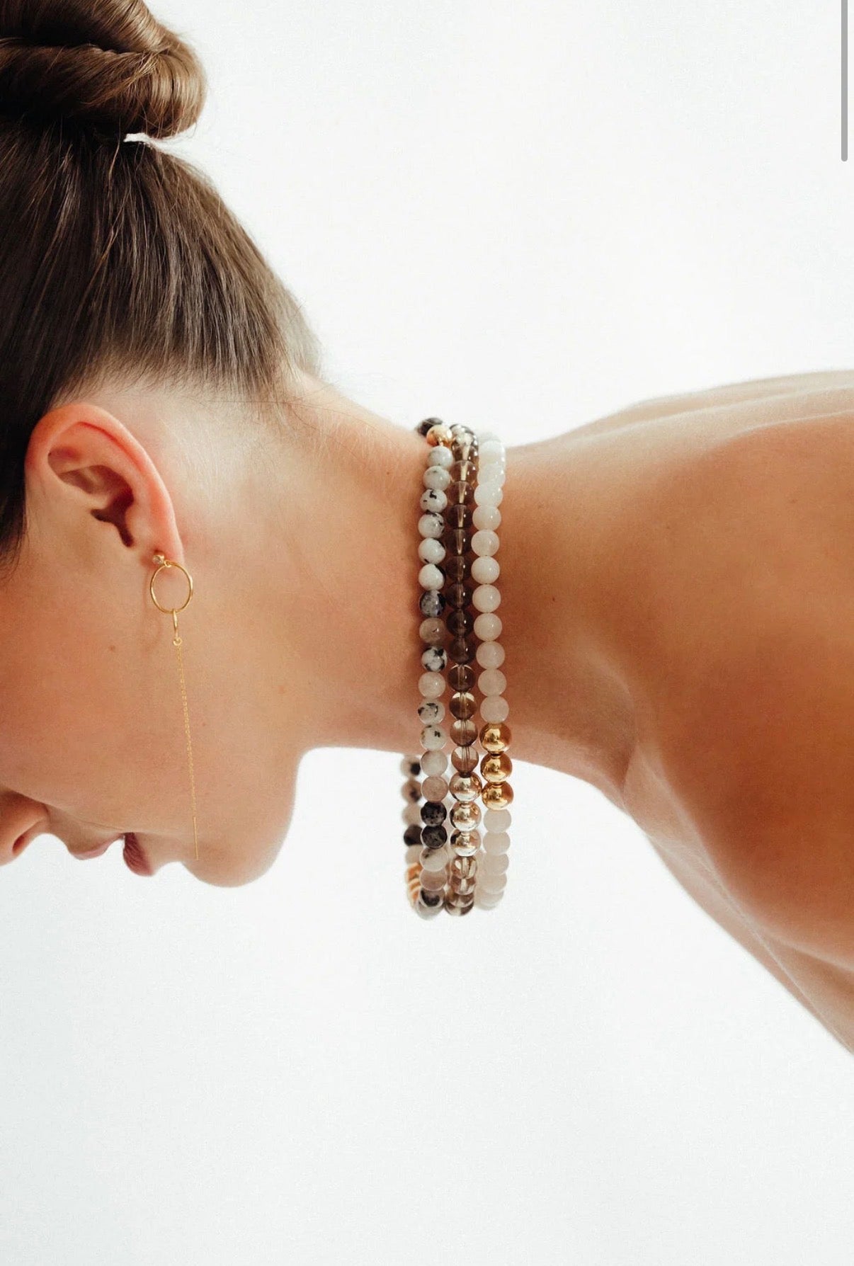 Smoky Quartz Beaded Necklace | Sterling Silver