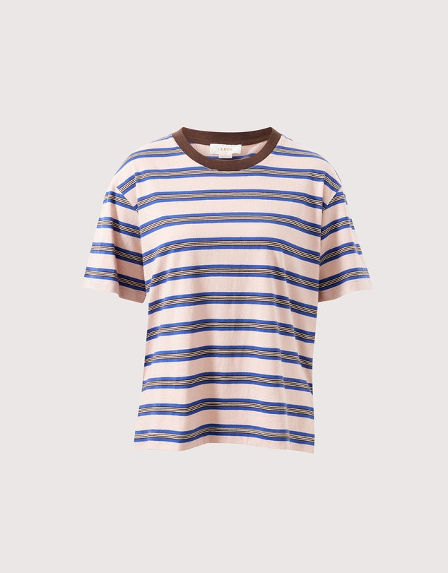 Stevie Slouchy Tee | Chalk Pink Stripe