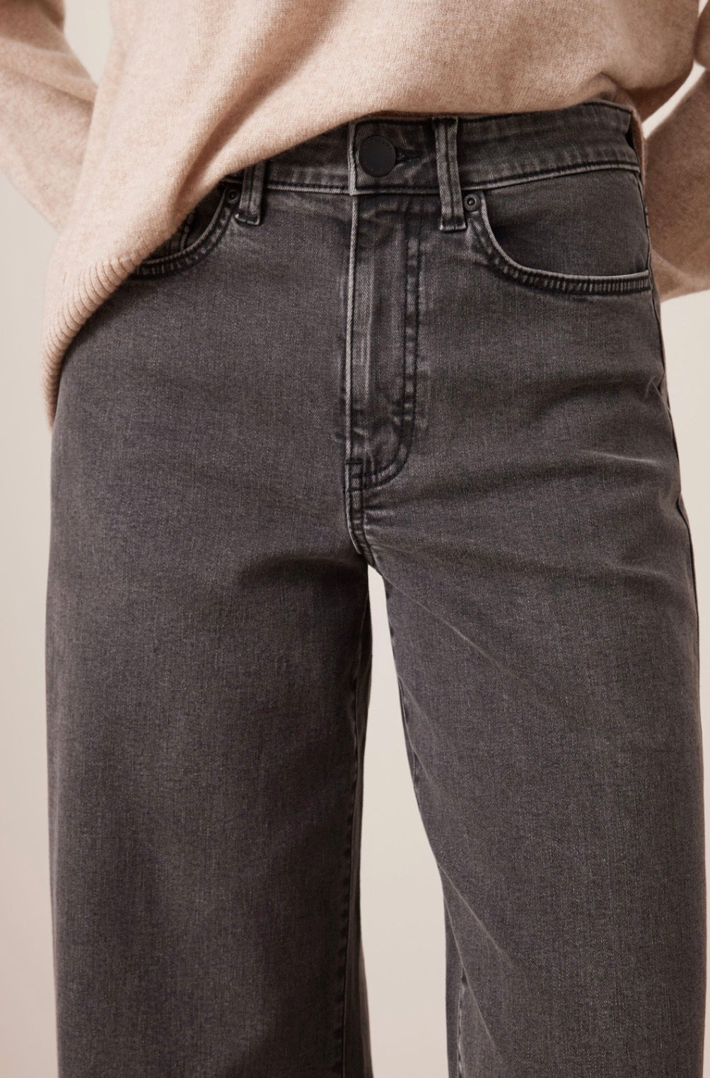 Core Wide Leg Jean | Washed Black