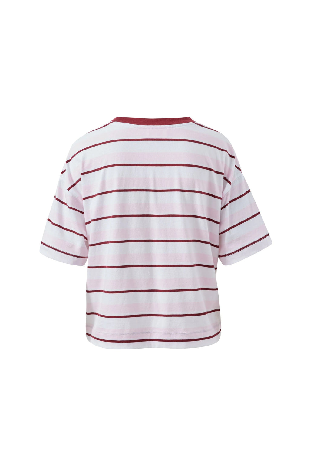 Brea Boxy Tee | Pink & Mulburry Stripe