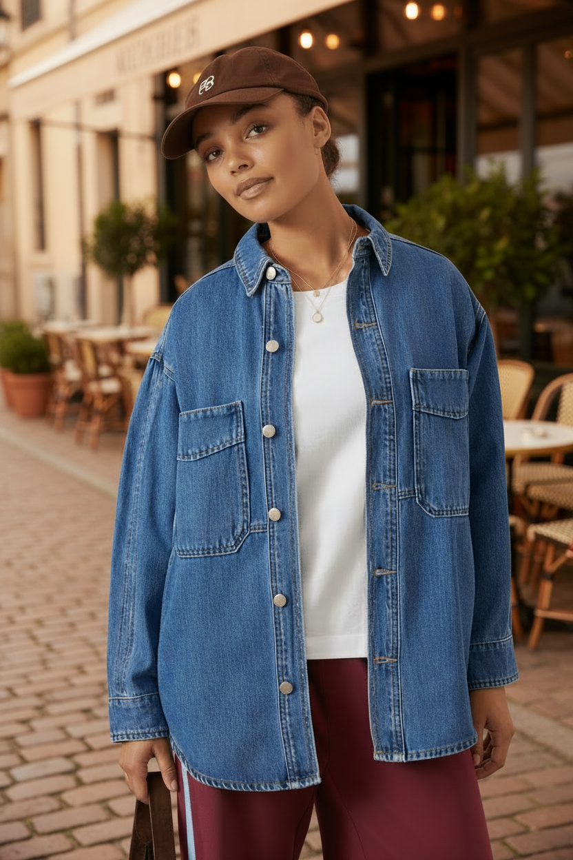 Bobbi Side Pocket Denim Shacket | Indigo