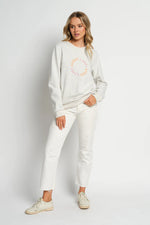 Apero Sphere Embroidered Jumper - Grey Marle / Multi