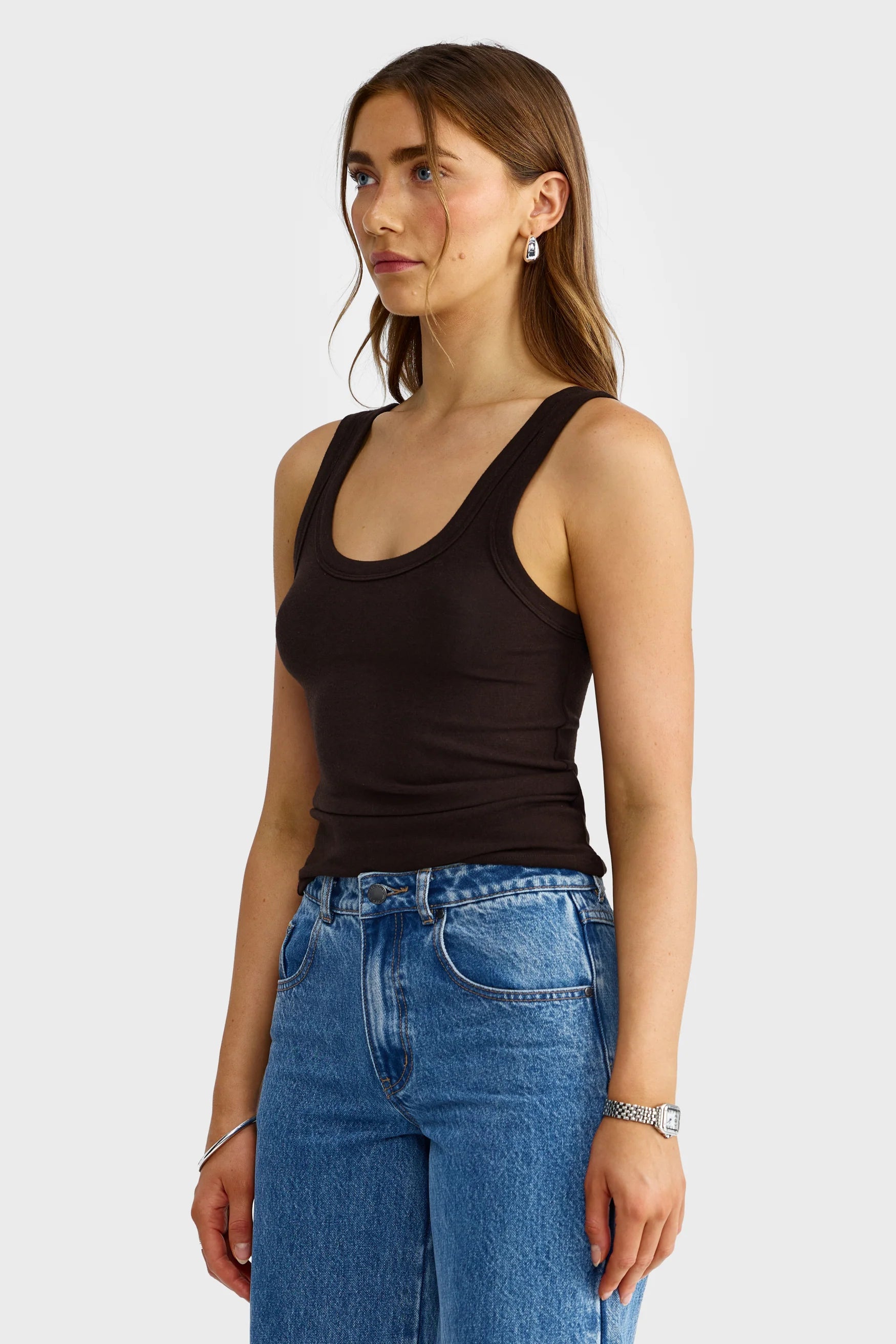 Margot Scoop Tank | Carob