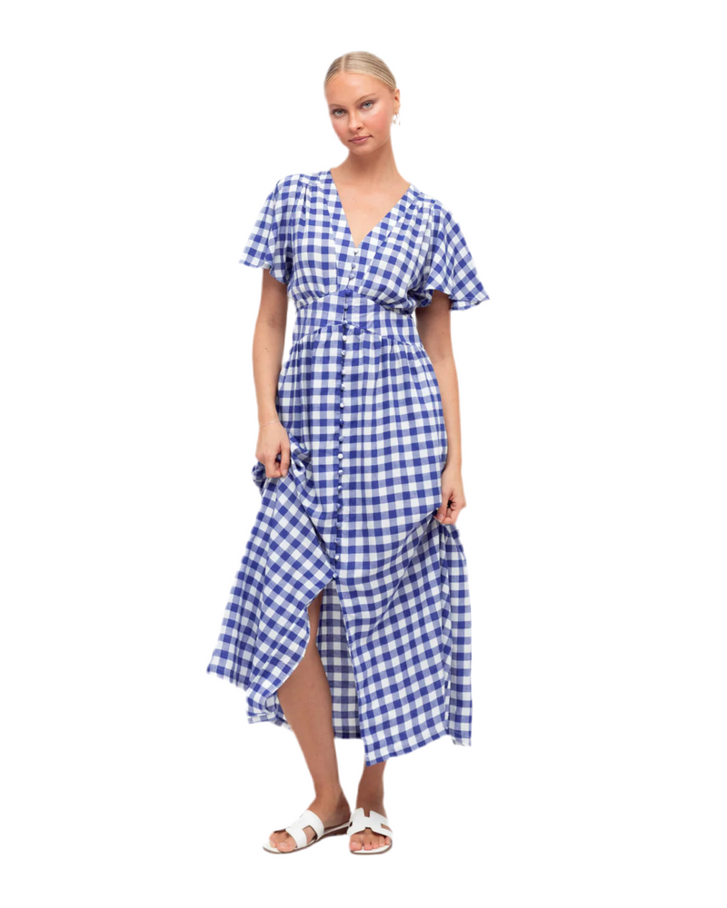 Lyra Gingham Maxi Dress