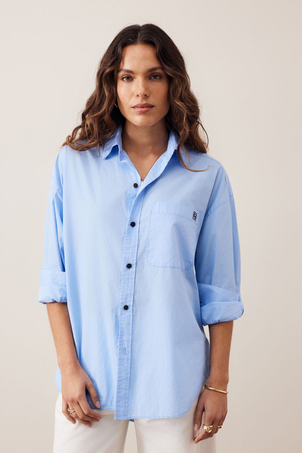 Peta Oversized Shirt | Sky Blue