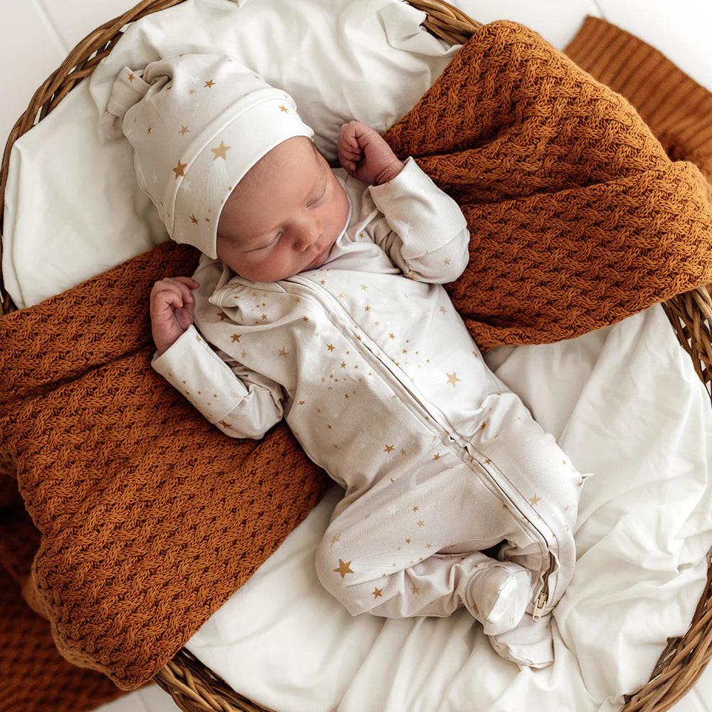 Organic Snuggle Sleepsuit Zip Footie | Stardust