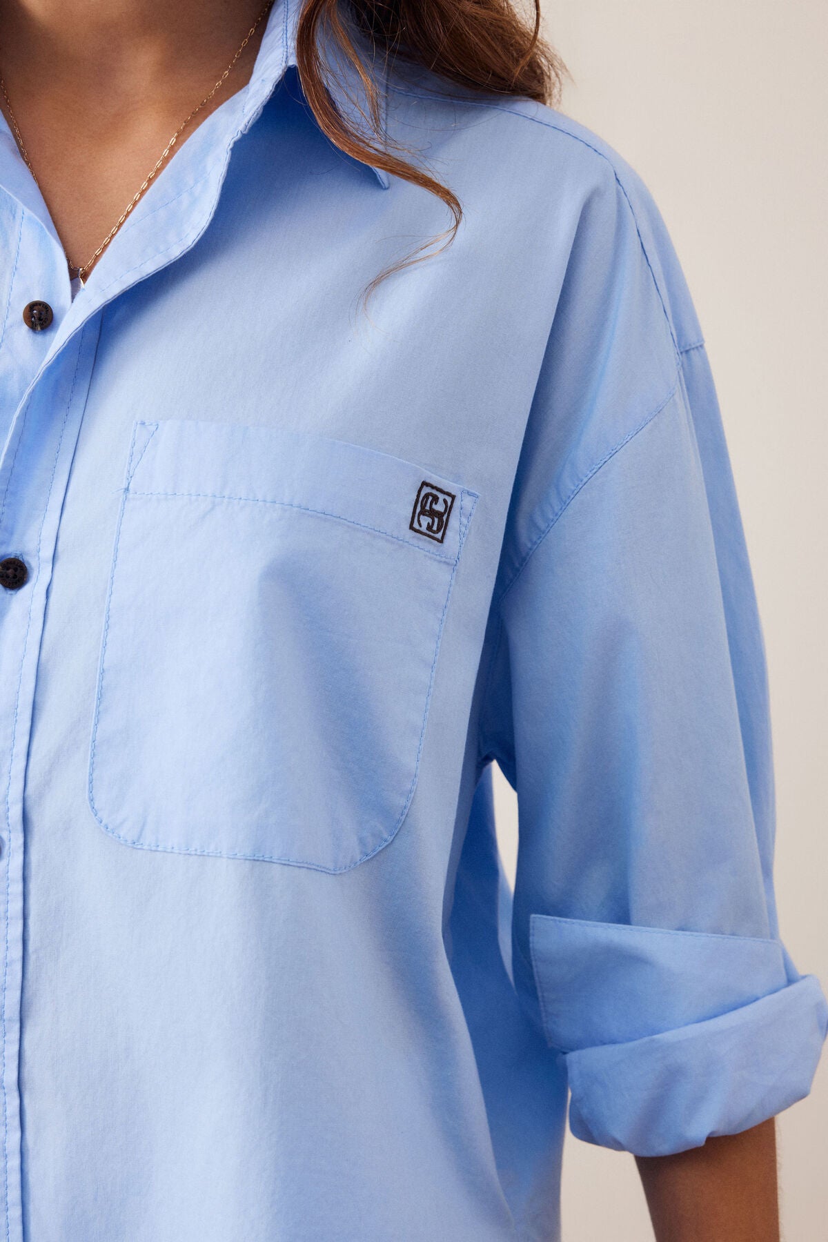 Peta Oversized Shirt | Sky Blue