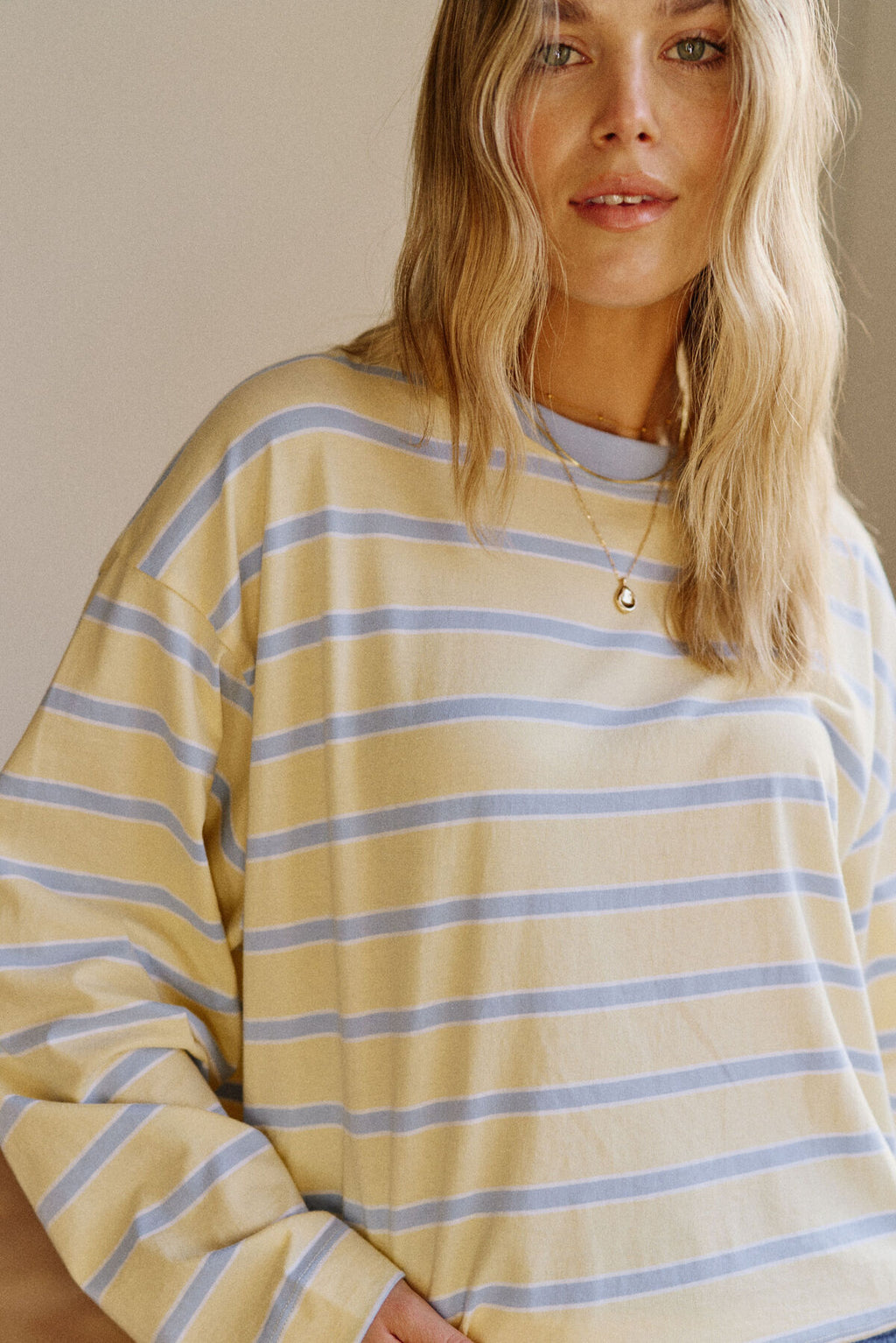 Beau Long Sleeve | Butter & China Blue Stripe