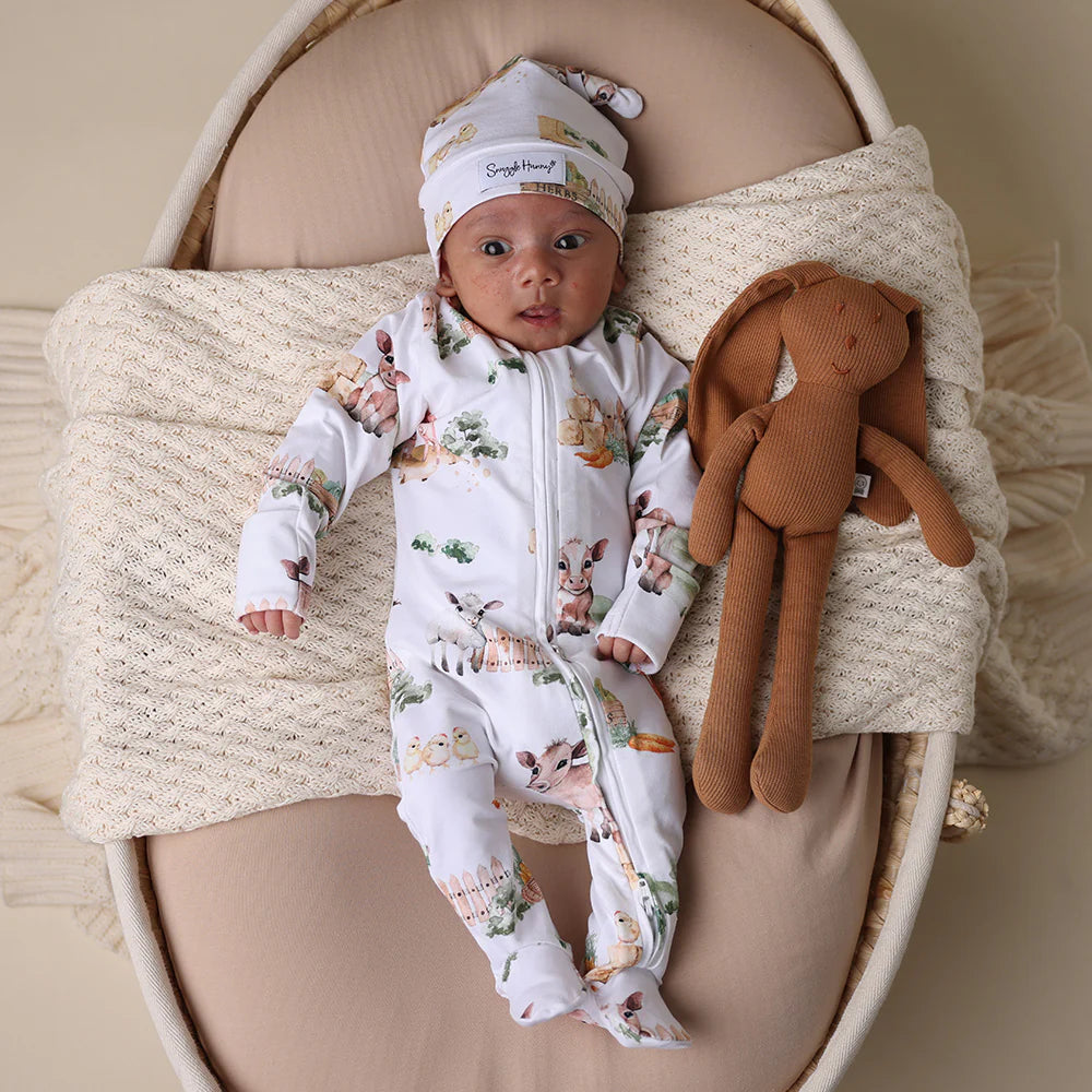 Organic Snuggle Sleepsuit Zip Footie | Farm