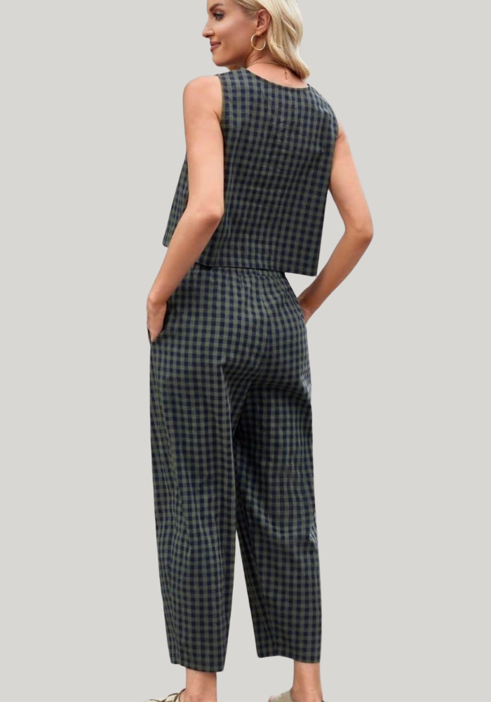 Green Gingham Set