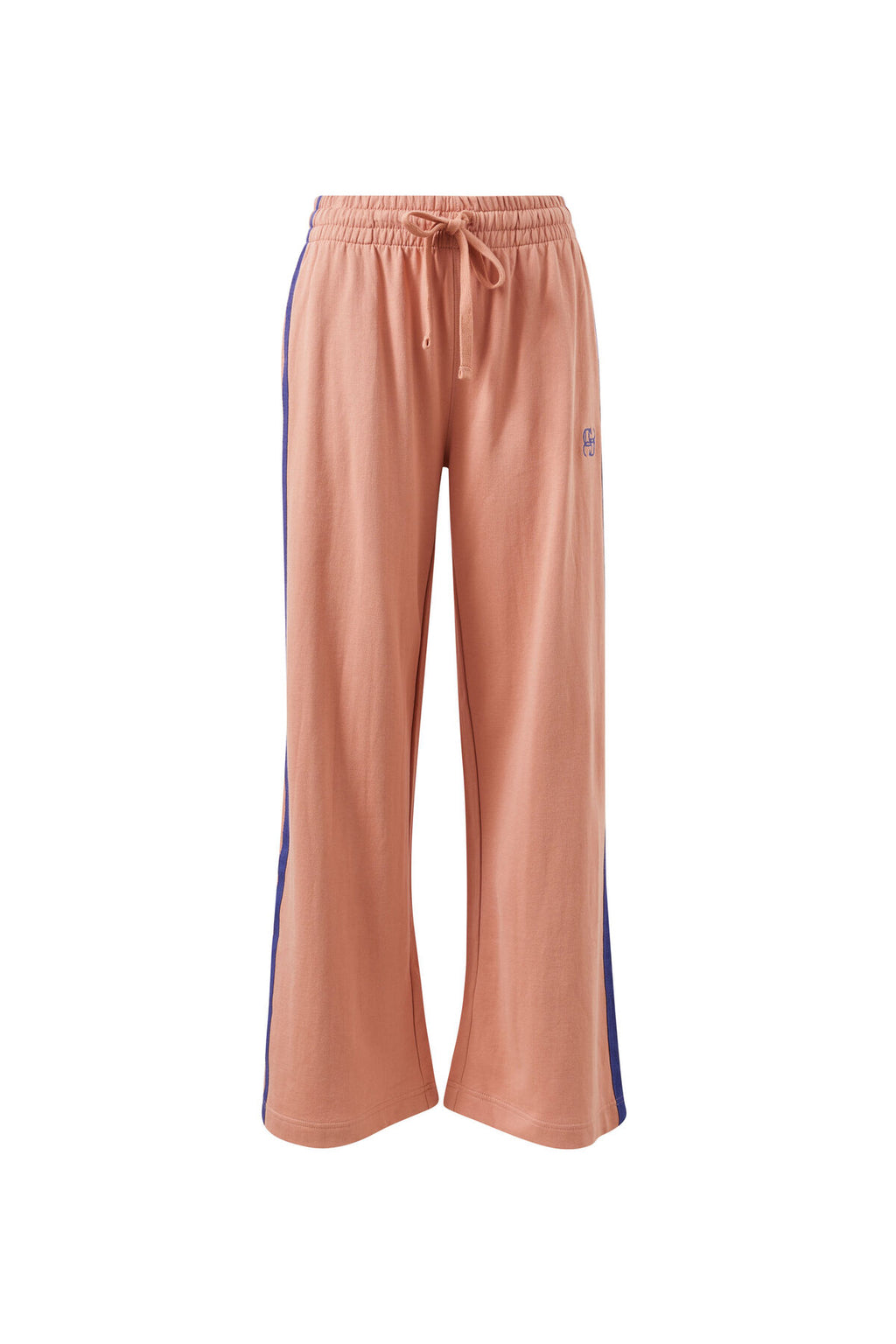 Gigi Wide Leg Terry Trackpant | Pink Clay