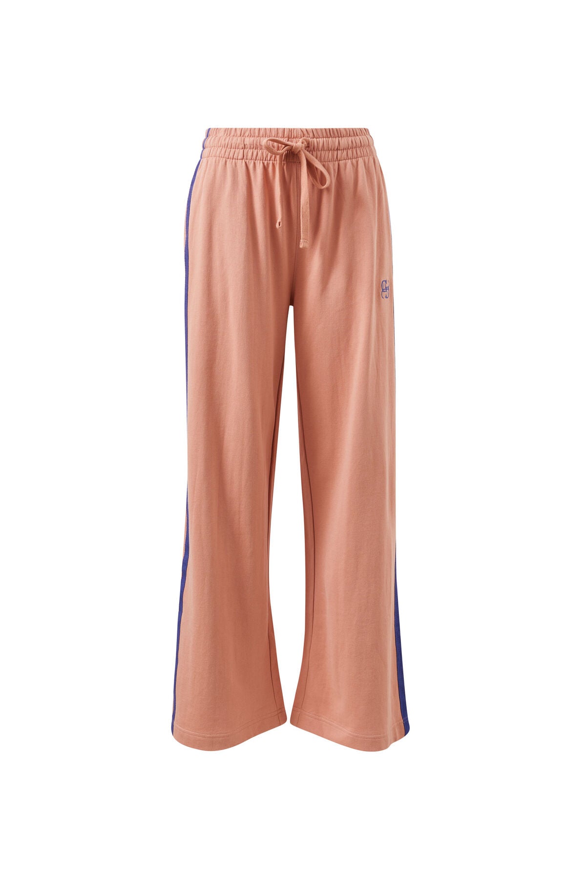 Gigi Wide Leg Terry Trackpant | Pink Clay
