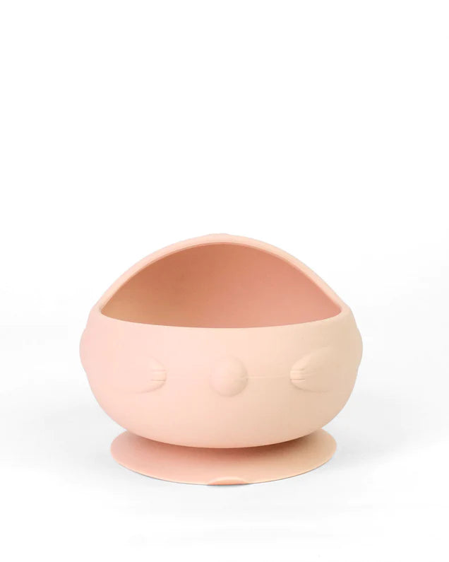 Bunny Silicon Suction Bowl with Cutlery - Blush