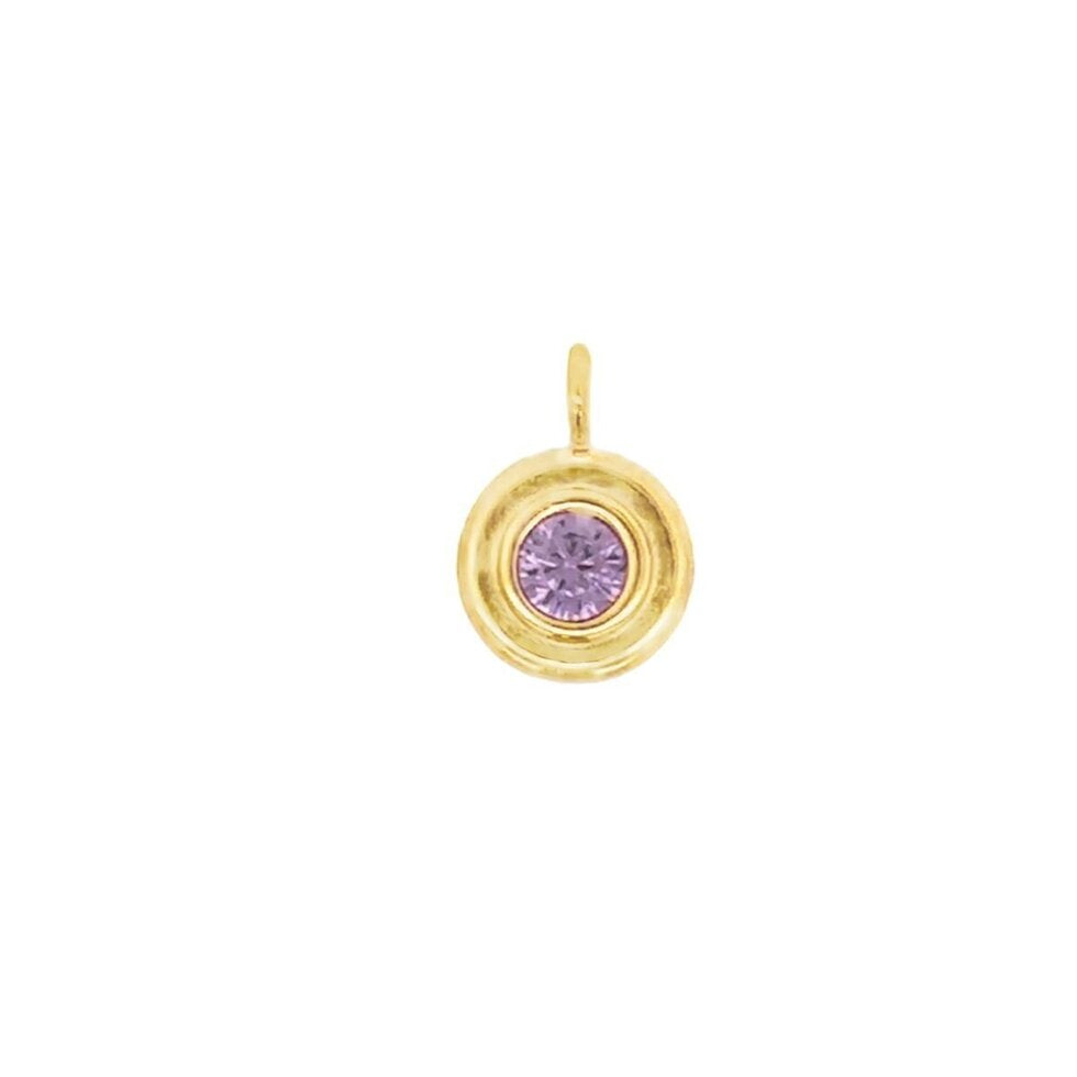 Latch & Lock Charm | Circle Birthstone