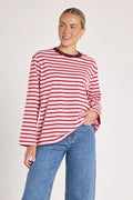 Carter Long Sleeve | Burgundy Pink Stripe {Coming Soon}