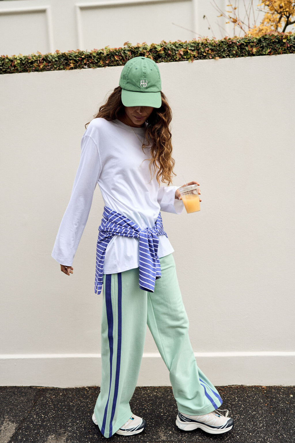 Gigi Wide Leg Terry Trackpant |Seafoam & Polo Blue