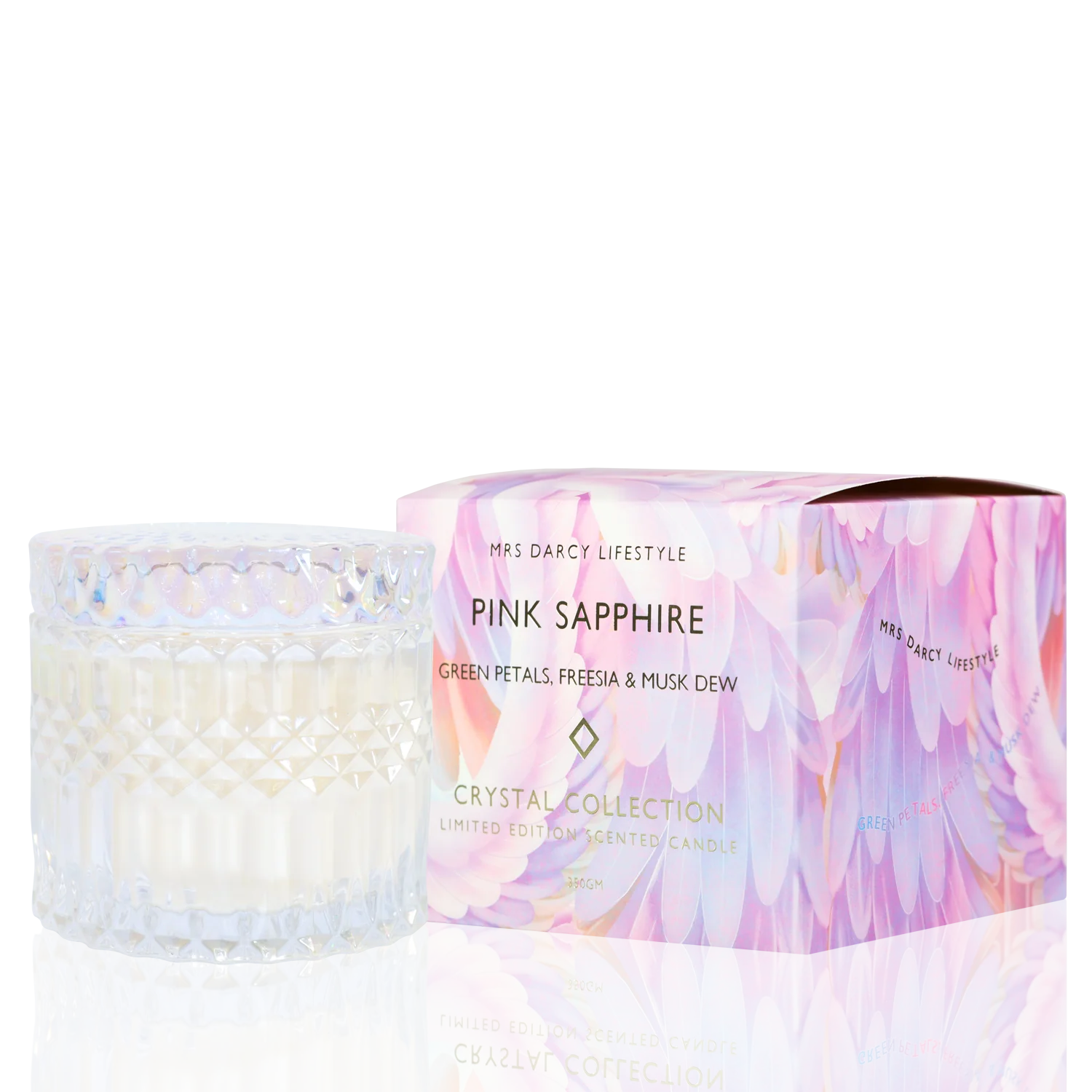 Candle Pink Sapphire - Green Petals, Freesia + Dusk Dew