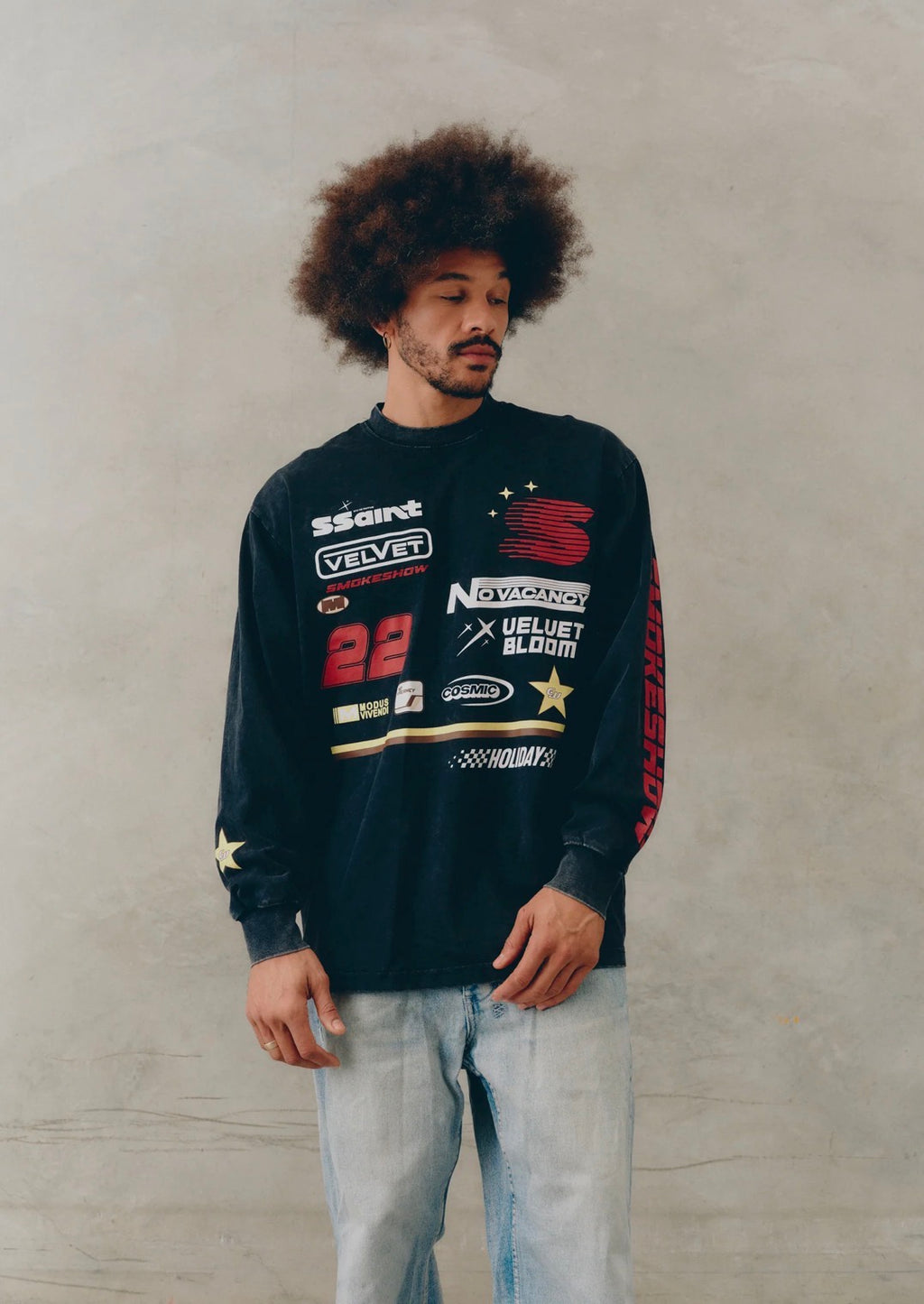 KIDS Signature Moto Tee | Black Acid Wash