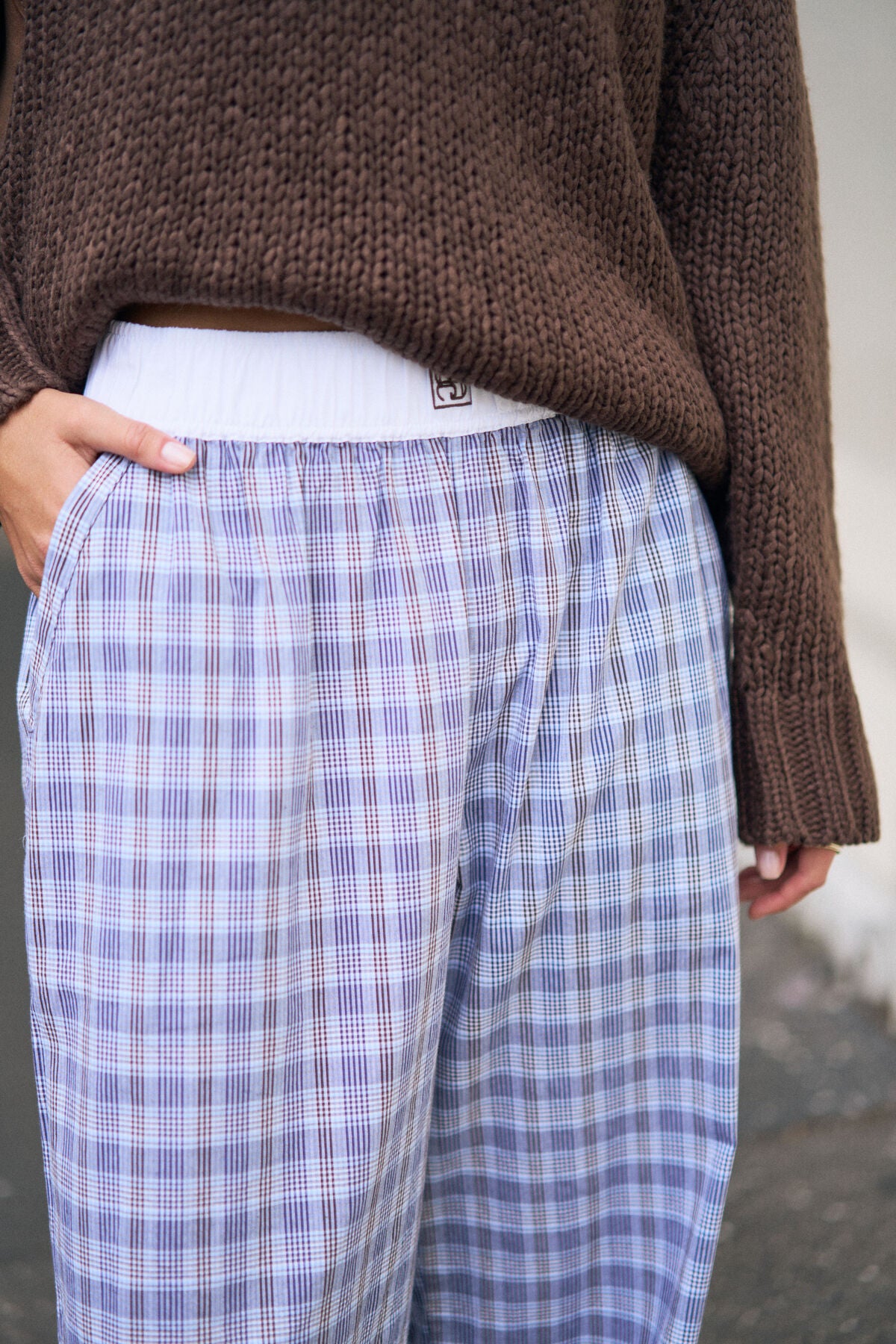 The Lounge Pant | Blue & Choc Check
