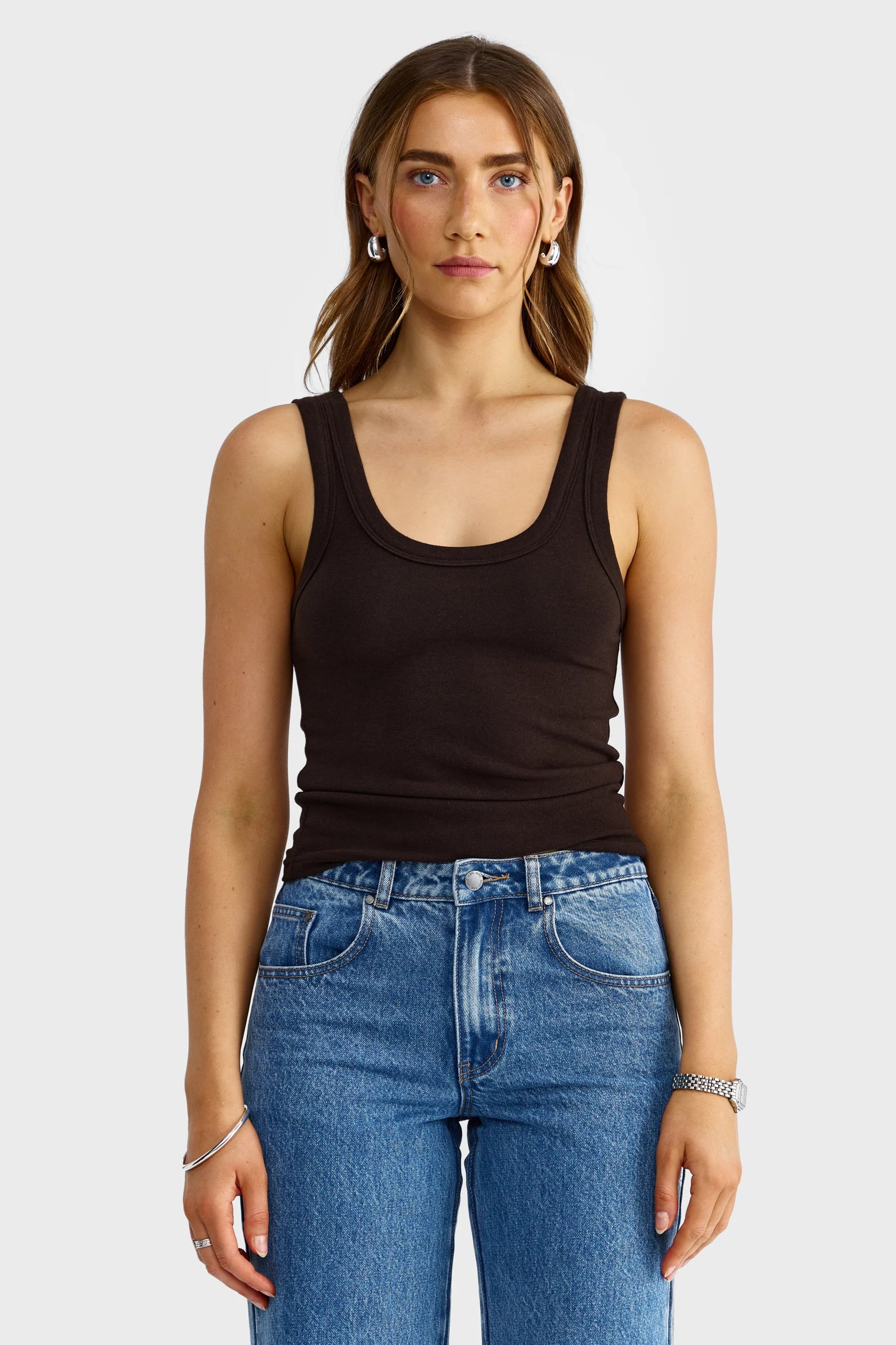 Margot Scoop Tank | Carob