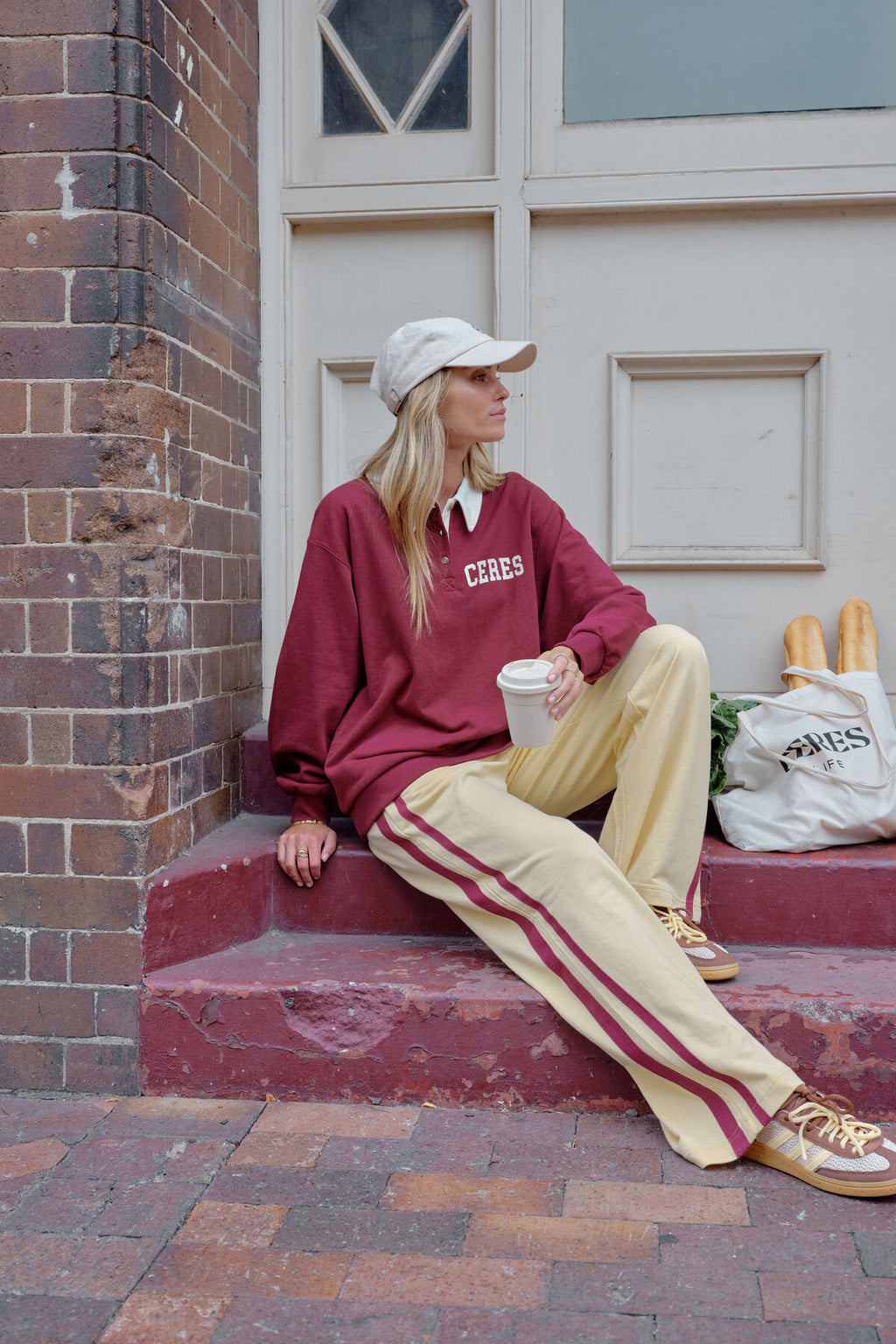Gigi Wide Leg Terry Trackpant | Butter
