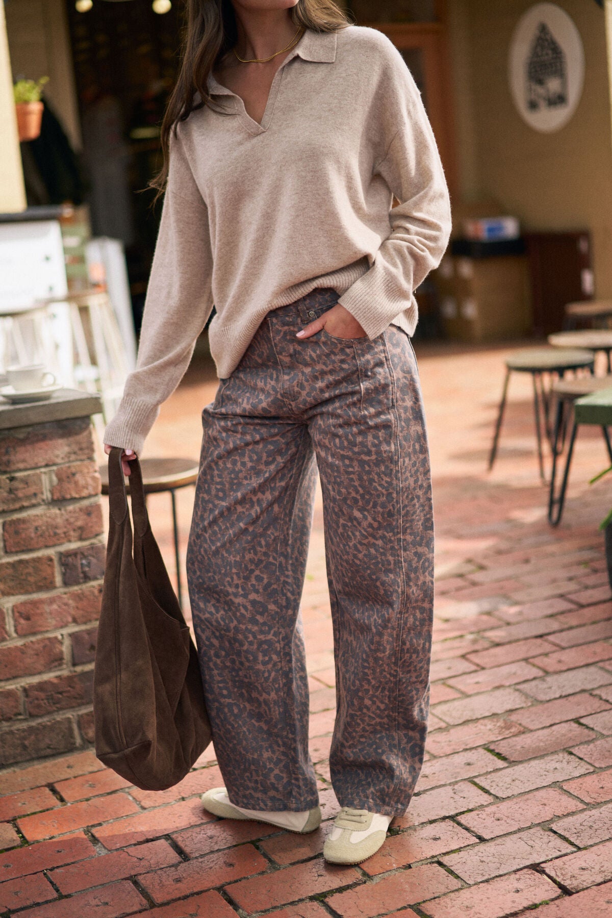 Harper Barrel Jeans | Leopard