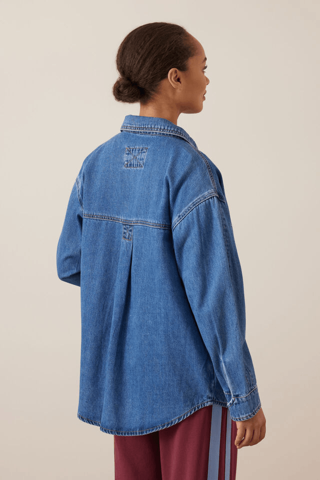 Bobbi Side Pocket Denim Shacket | Indigo